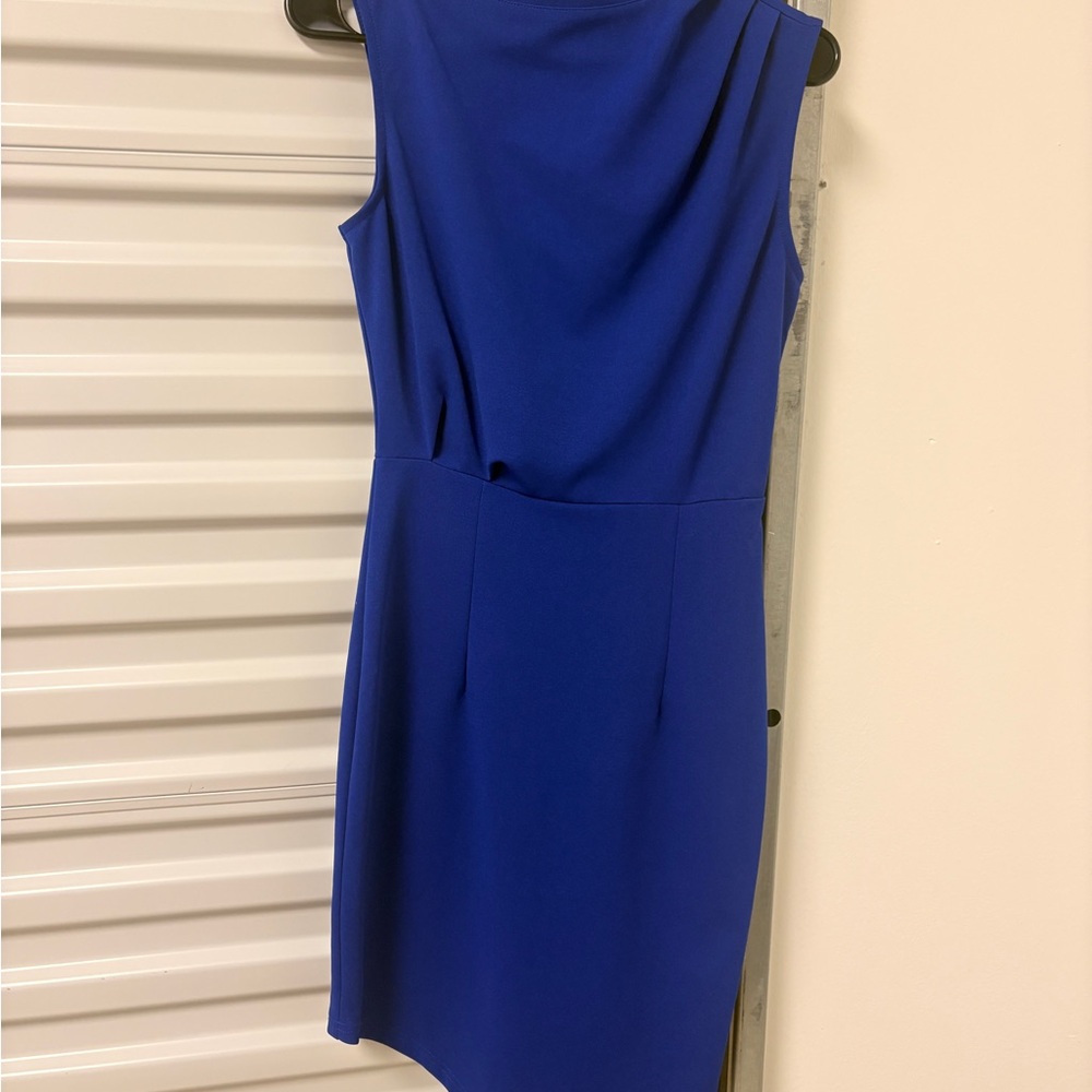 Aisize Elegant Blue Sleeveless Dress